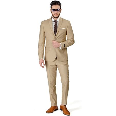 Khaki High end business suits men beautiful Wedding Groom suit for men Slim Fit 2 Pieces Mens Suits