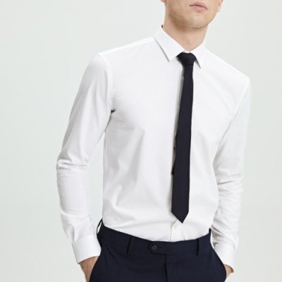 White shirt long-sleeved spring and autumn inner wear formal wear non-ironing Korean version slim cotton shirt business wear