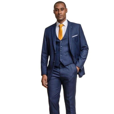 Luxury Suit for men 3 Piece Elegant Navy business suits men Slim Blazer Vest Pants Male Tuxedos custom suits mens