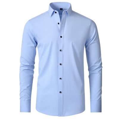 Man High Stretch Slim Fit Office Dress Shirt Wrinkle Free Dress Shirt