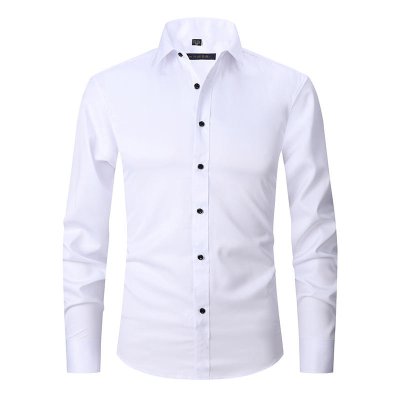 High quality men shirts custom logo wholesale long sleeve black white plain blank shirt oem basic plus size men's shirts for men