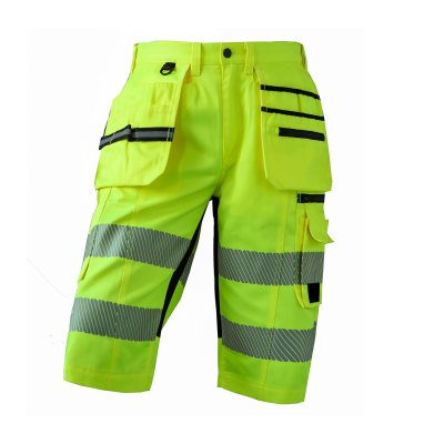 Mens Hi Viz Vis Visibility Combat Style Cargo Pocket Work Wear Shorts