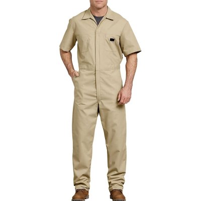 Men's Coverall Workwear Overall Snap Front Short Sleeve Jumpsuit Mechanic Boiler Suit
