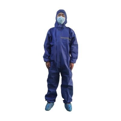 SMS Disposable White/Blue Coverall Safety Uniform Isolation Gown Suit Protective Clothes Work Wear Beekeeping Suit
