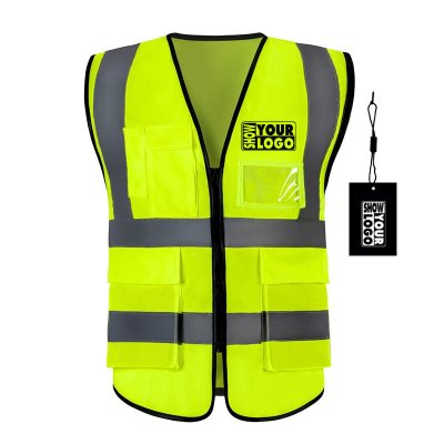 Customized Logo Construction Security Safety Vest Reflective Clothing ,Reflector Safety Hi vis Vest with pocket