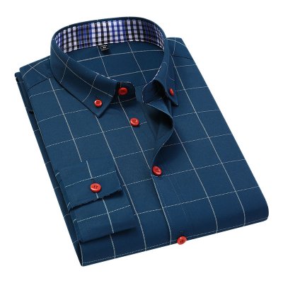 Wholesale Custom Designer 2023 New Men's Business Casual Plaid Shirt Fashion Classic Style Slim Long Sleeve Shirt