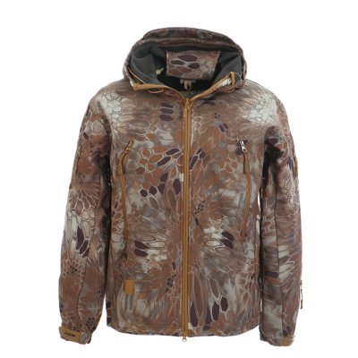 Outdoor Water Repellent Sharkskin Soft shell Jacket coffee py