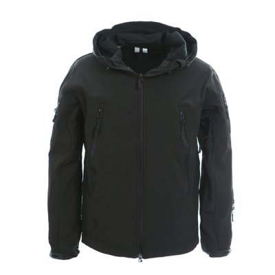 100% polyester Black Soft shell Jacket