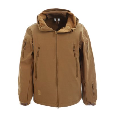 100% polyester soft shell jacket khaki winter jacket