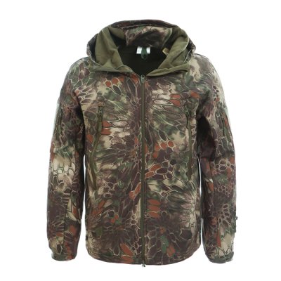 Outdoor Hunting Waterproof Jacket Softshell with Fleece Linin