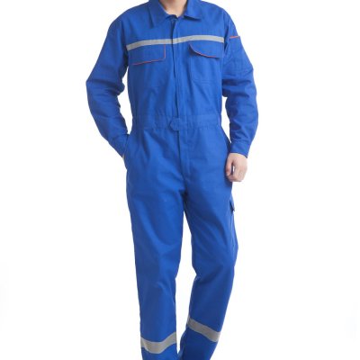 Custom Safety Work Overalls WorkWear Cotton For Men With Reflective Tape antistatic coverall