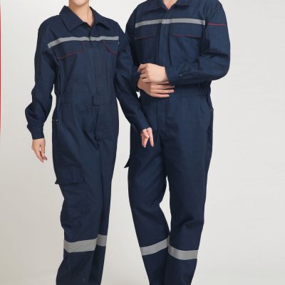 Custom Safety Work Overalls WorkWear Cotton For Men With Reflective Tape work clothes